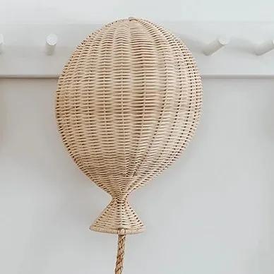 Nordic Bamboo Rattan Balloon Wall Hanging 36x25cm Single Piece Children Room Household Background Layout Wall Accessory Gear