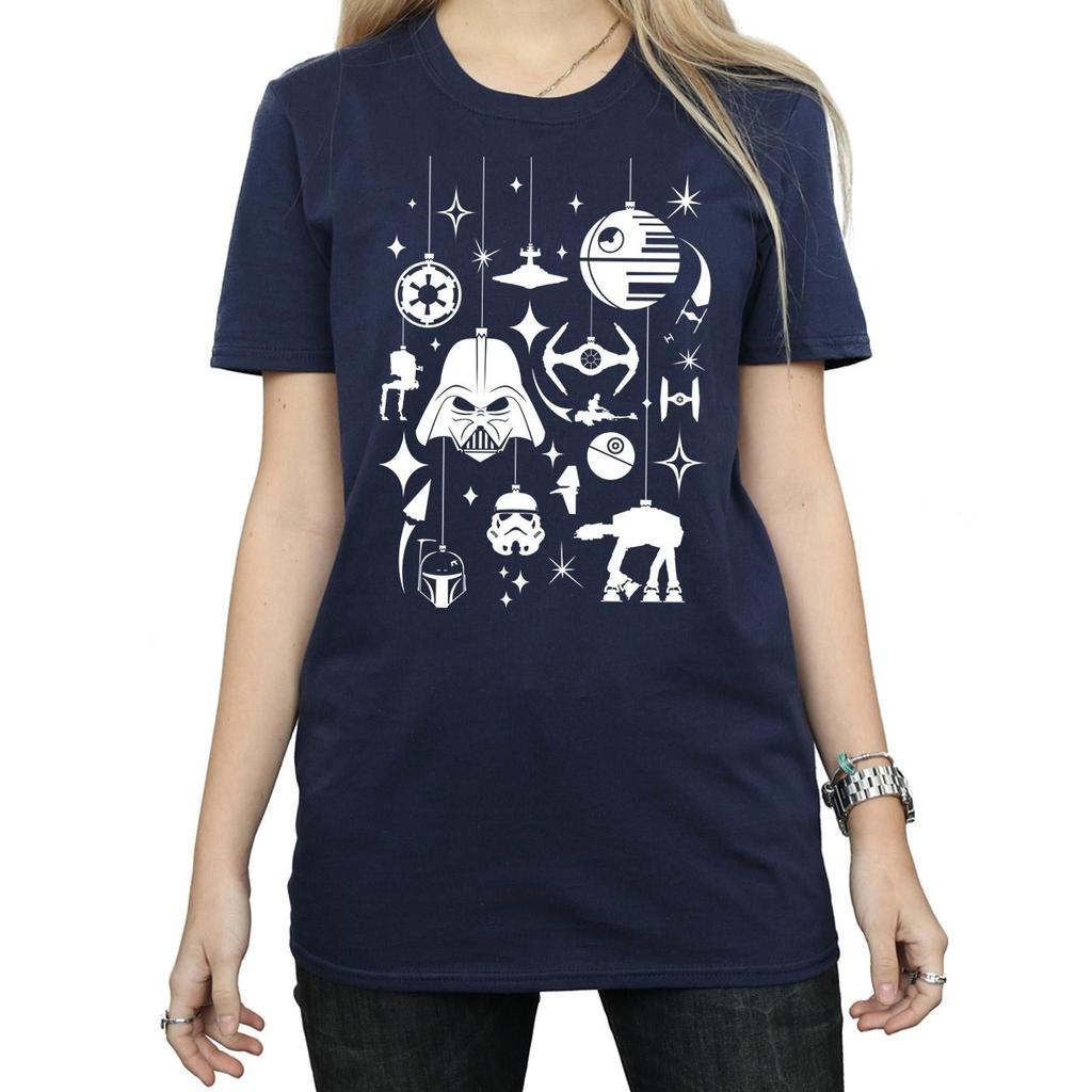 Star Wars Womens/Ladies Christmas Decorations Cotton Boyfriend T-Shirt
