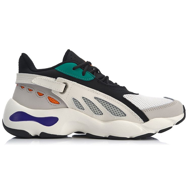 Li Ning Butterfly Shock Absorbing Non-Slip Wear-Resistant Low-Top Dad Shoes Men Sneakers Gray Black AGCN225-5