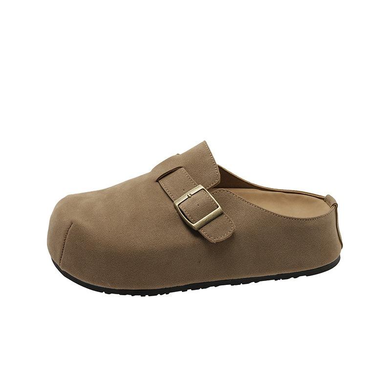 Ретро сумка голова полутапочки женские новые осенние модные для улицы ленивые универсальные на плоской подошве