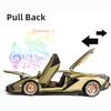 1/18 масштаб Lambo Sian, литая под давлением модель автомобиля, игрушечный автомобиль с откатным механизмом, звуком и светом для детей, взрослых, подарочная коллекция