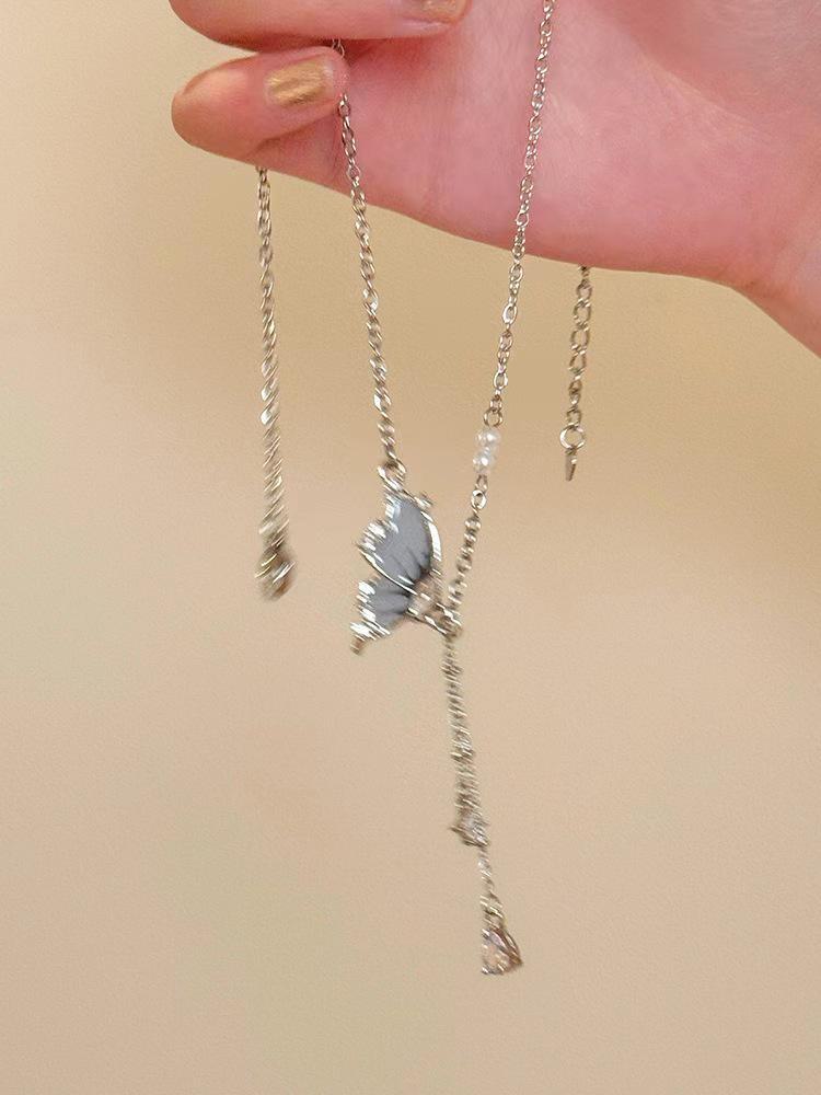 Исследуйте море: Элегантное ожерелье с жемчугом-бабочкой для женщин - модный аксессуар для ключицы 2025 года