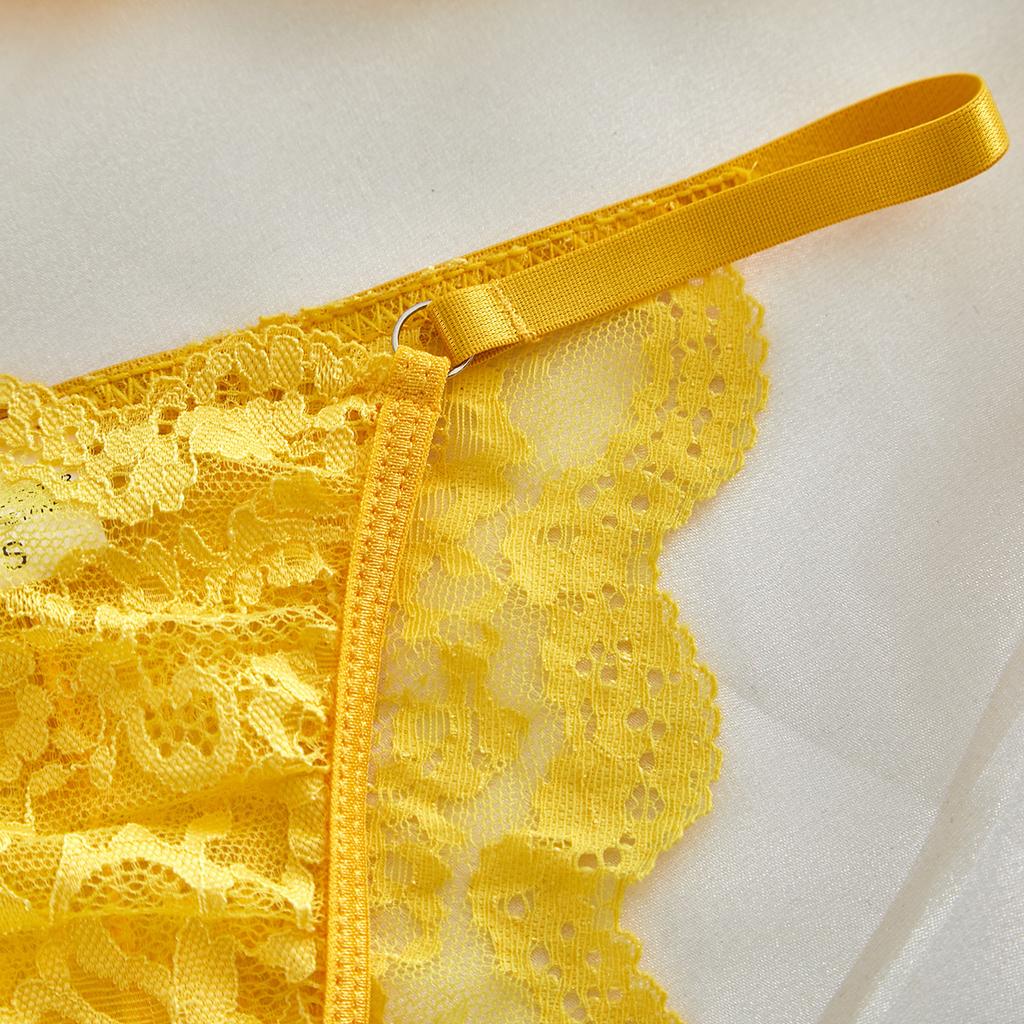 New Fashion Sling Lace Sexy Lingerie Sets Transparent Floral Mesh Underwear Set