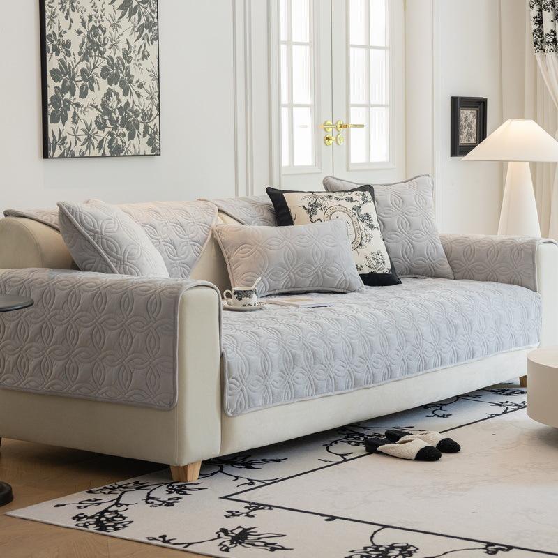 Современная простая подушка для дивана из молочного бархата, универсальная нескользящая подушка для сиденья, чехол для спинки, простой чехол для дивана на все времена года