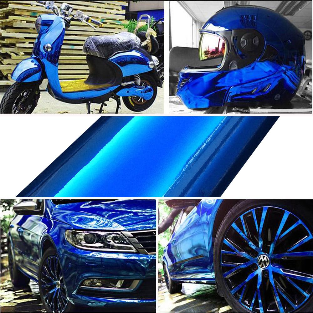 Металлическое покрытие хром синий зеркальный глянец автомобиль мотоцикл наклейки листы виниловая пленка глянцевая наклейка для ноутбука воздухоотводящая пленка