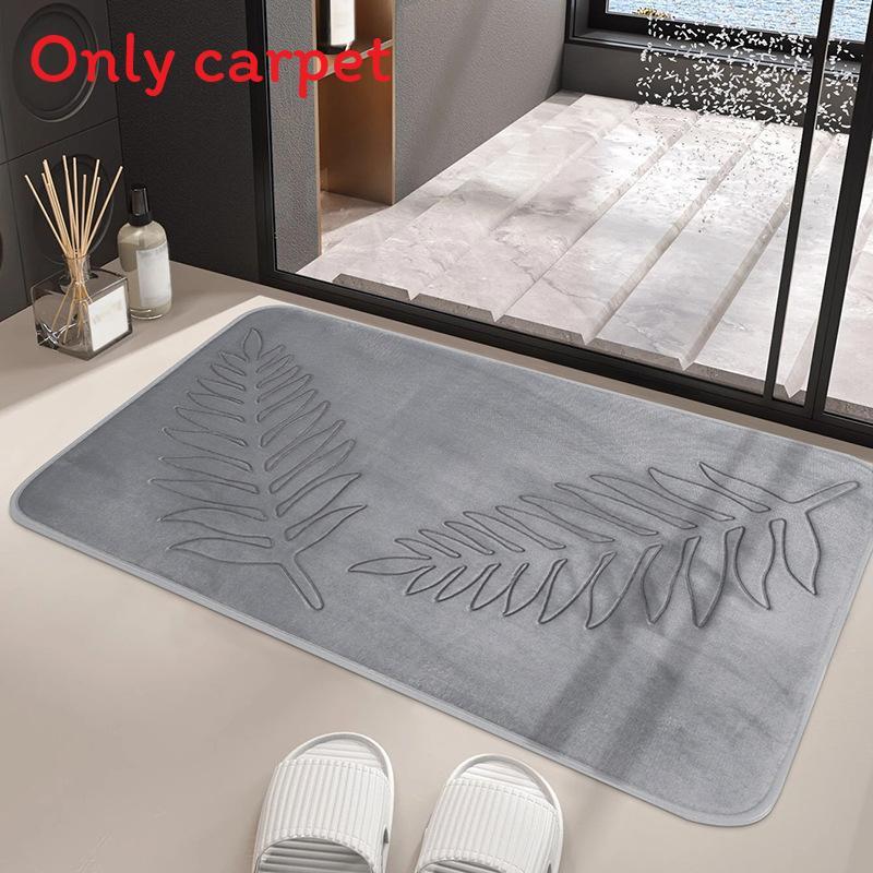 Polyester Bathroom Mat With Non Slip Backing And Water Absorption For Bedroom And Living Area
