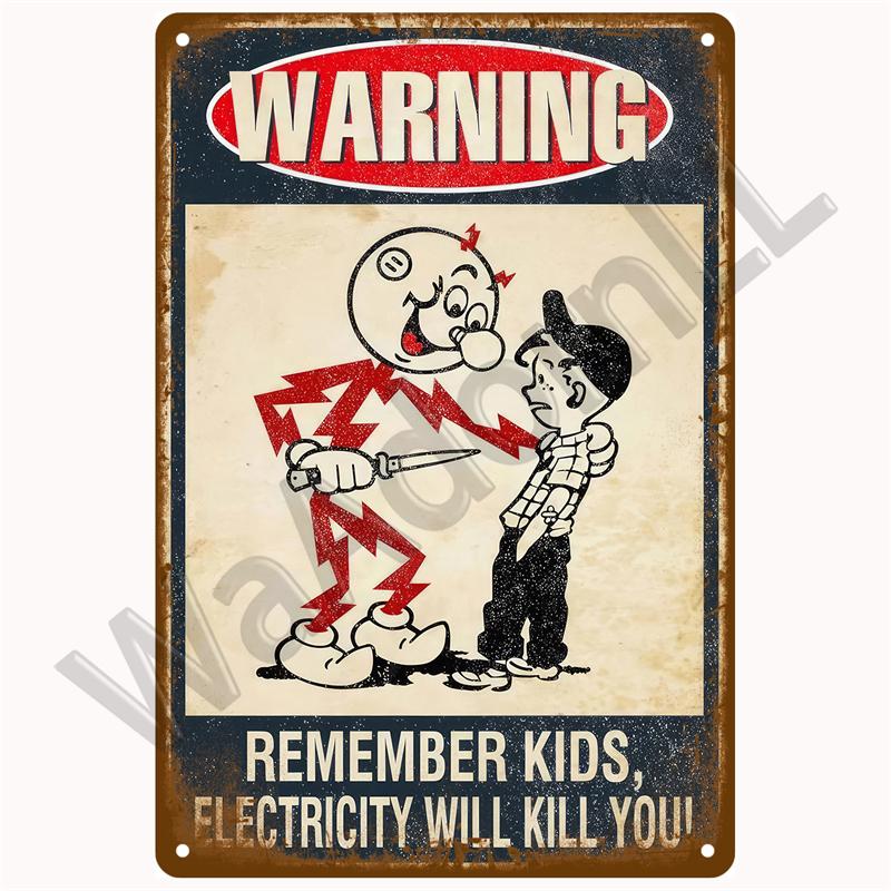 Винтажный предупреждающий металлический знак, табличка с уведомлением, жестяная табличка, знак опасности, настенное искусство, настенное украшение, настенная роспись, домашний декор, бары, пещера для мужчин