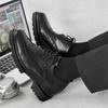 Pointed leather shoes men's 2025 new platform heightening shoes summer British tooling shoes versatile fashion men's shoes