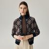 Zhaojun Women's High-Neck Jacquard Cashmere Cardigan