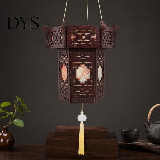 Chinese Lantern Making Kit DIY Vintage Palace for Kids, Style Wooden Frame Traditional Brocade Crafts, Material Set Mid-Autumn Festival Celebration