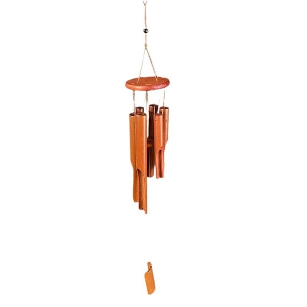 6 Tubes Bamboo Wind Chime Hand-Carved Garden Art Crafts Retro Hang Decorations Home Decoration