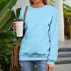 Women's Fashion Casual Round Neck Loose Long Sleeve Solid Color Sweatshirt