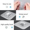 14 Pack Shower Caddy Adhesive Replacement Flat, Transparent Strong Adhesive Hooks, No Drilling, Waterproof Wall Hooks for Shower Caddy, Bathroom