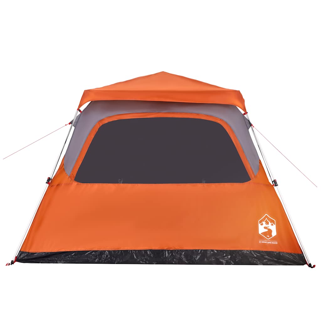 Dome Family Tent for 6 Persons Gray and Orange Quick Release