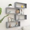 VidaXL Wall Cube Shelves 4 Pcs Concrete Grey 60x15x23 Cm Chipboard