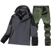 Mens 3-in-1 Waterproof Windproof Winter Hooded Jacket Set With Fleece Lining Removable Outer Shell