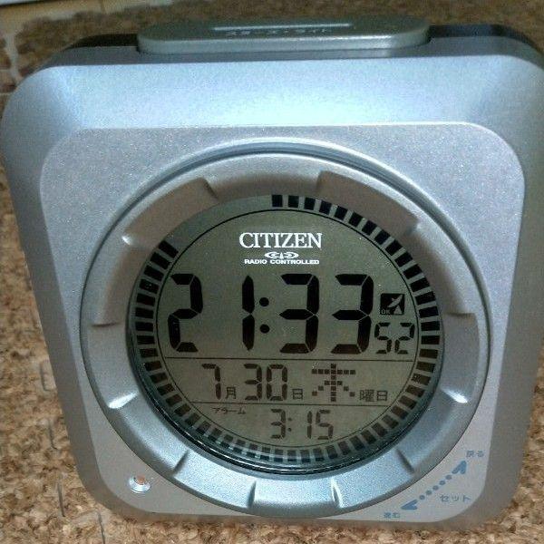 Used CITIZEN Radio-controlled Digital Desk Clock, Night-view Light, AlaRM Clock