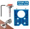 35mm Cabinet Hinge Jig Drilling Wood Hole Saw Drill Locator Guide Tools Set