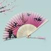 Silk Hand Fan Colorful Shank Classical Dance Fan Vintage Folding Fan  Clothing Accessories