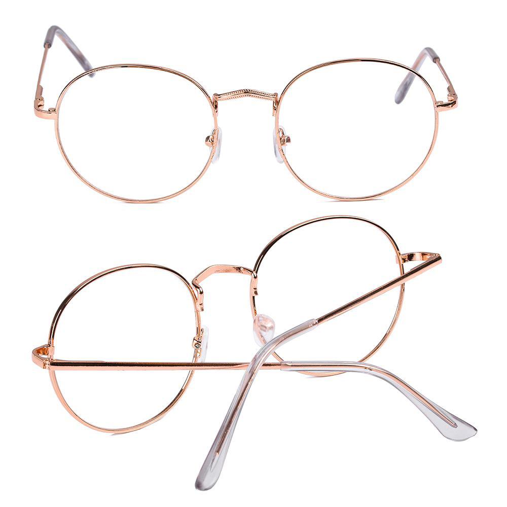 Women Men Vision Care Oversized Portable Round Glasses Optical Glasses Eyeglasses Frame Spectacles
