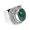 Дизайнерское кольцо ручной работы с малахитовым овальным драгоценным камнем, кольцо унисекс, богемное кольцо, ювелирные изделия из серебра 925 пробы, эффектное кольцо