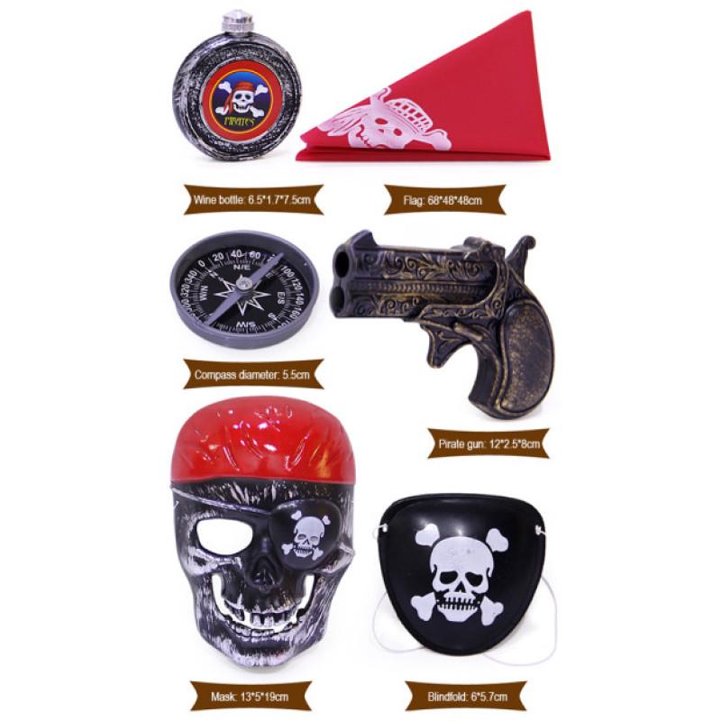 Хэллоуин Пиратский игрушечный костюм, аксессуары, набор сумасшедших игрушек, кричащая маска, скелет для лица, фигурка пирата