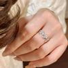 Vintage Gold Brushed Diamond Butterfly Ring for Women Elegant Unique Design Luxury Fashion Jewelry