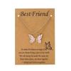 Colorful Butterfly Friendship Necklace Set for Women - Elegant Two-Piece Design