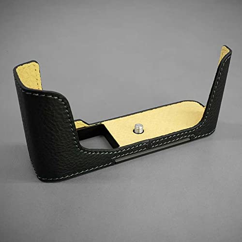 Japanese Italian Leather Camera Case for Nikon Z Fc Classic Black Black Metal Plate Luxury Genuine Leather Stylish Cool Nikon Zfc Case Lims