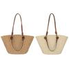 Women Woven Tote Bag Fashion Shoulder Bag Large Capacity Summer Beach Bags Simple Woven Handbag Chic Hobo Bag for Party Vacation