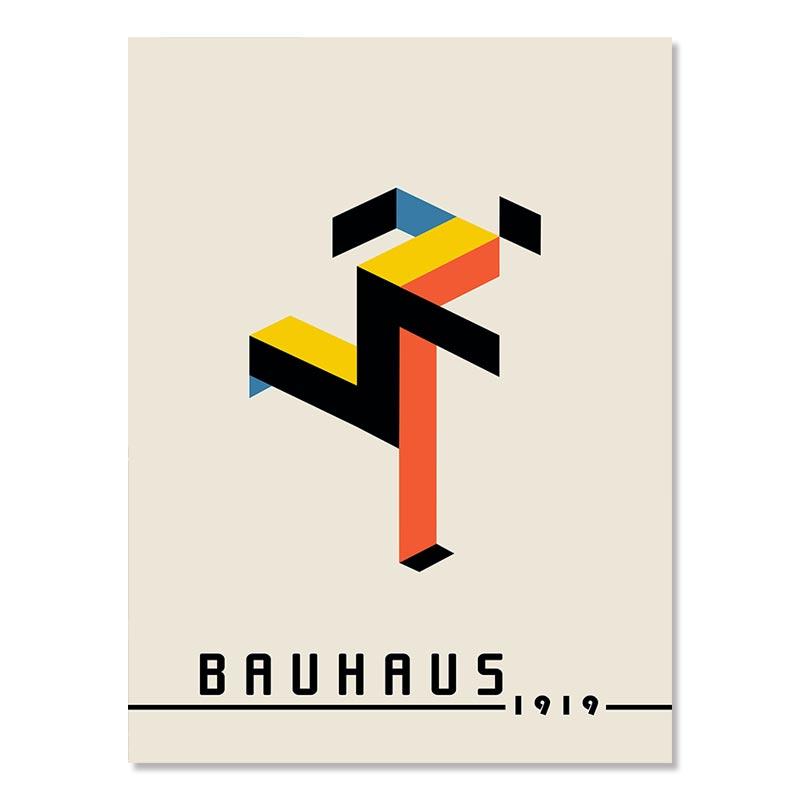 Баухаус минималистичный геометрический красный желтый бежевый постер абстрактный холст картина настенная живопись печать картина гостиная украшение дома