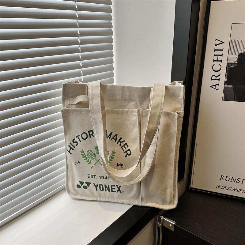 Стильная ретро-сумка-тоут большой вместимости для студентов из мягкой парусины с застежкой-молнией