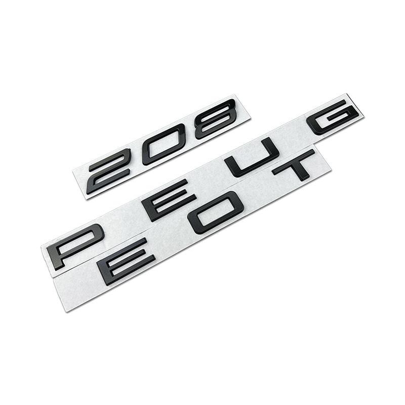 Metal Car Rear Trunk Emblem Stickers Accessories for Peugeot 208 Letters Badge Modification Decoration