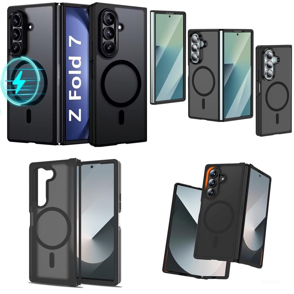 New Arrival Translucent Magnetic Strong Magnet Attachment Mobile Phone Cover for Galaxy Z Fold 7 5G 6 8 Wide Lightweight Slim