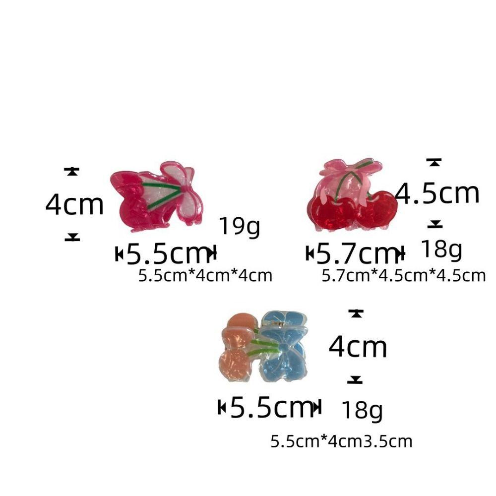 Cherry Bowknot Hair Claw Clips Glossy Finish Hair Claw Elegant Fruit Hair Clips Half up Hairstyles