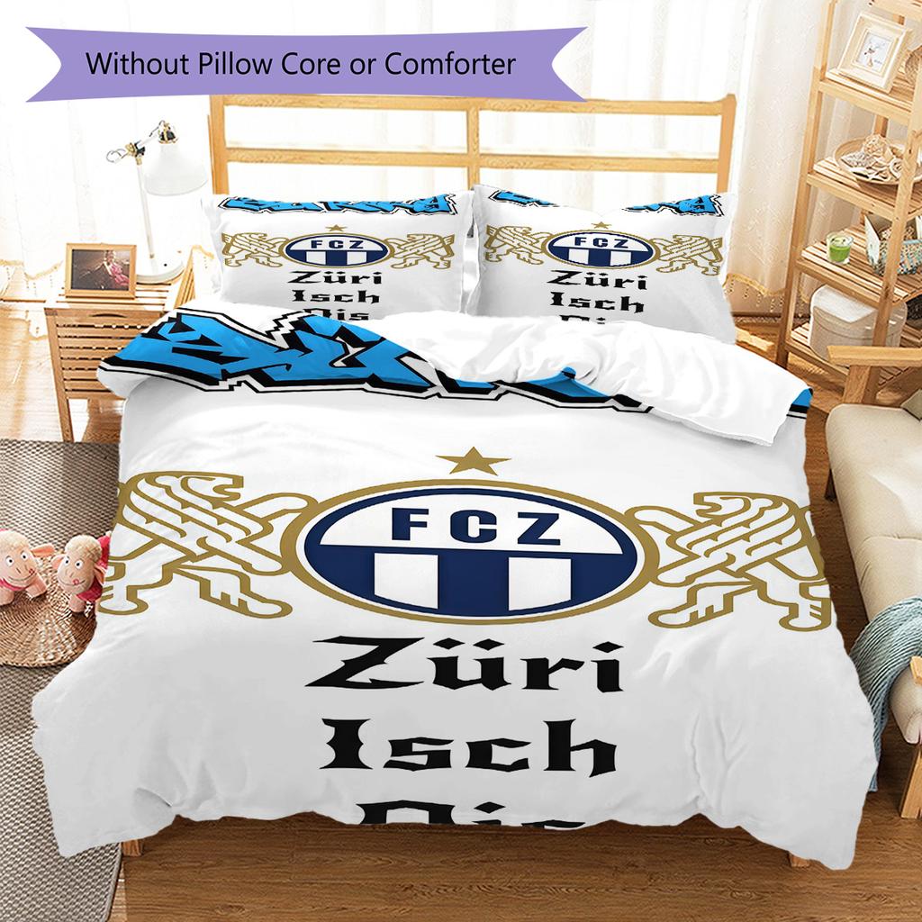 FC Luzern RugPattern Bedding Quilt Set Quilt Cover Pillowcase Home Decoration Birthday Gift (1 * duvet cover + 2 * pillowcase, without core)