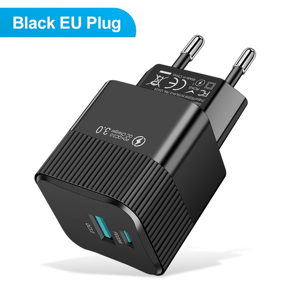 Макарон USB+PD Сверхбыстрое зарядное устройство - Адаптер для зарядки мобильного телефона, совместимый с EU, US, KR