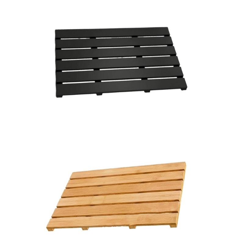 Bathroom Storage Platform with Open Slatted Top and Raised Feet for Shower Area, Sink Side, Tub Side, and Daily Use
