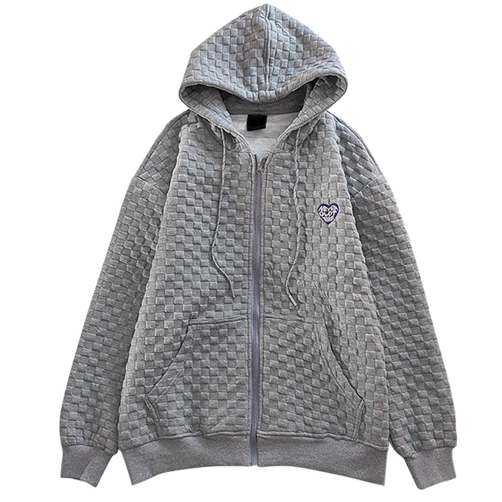 Женские повседневные толстовки с длинными рукавами и принтом, толстовки на молнии, карманное пальто