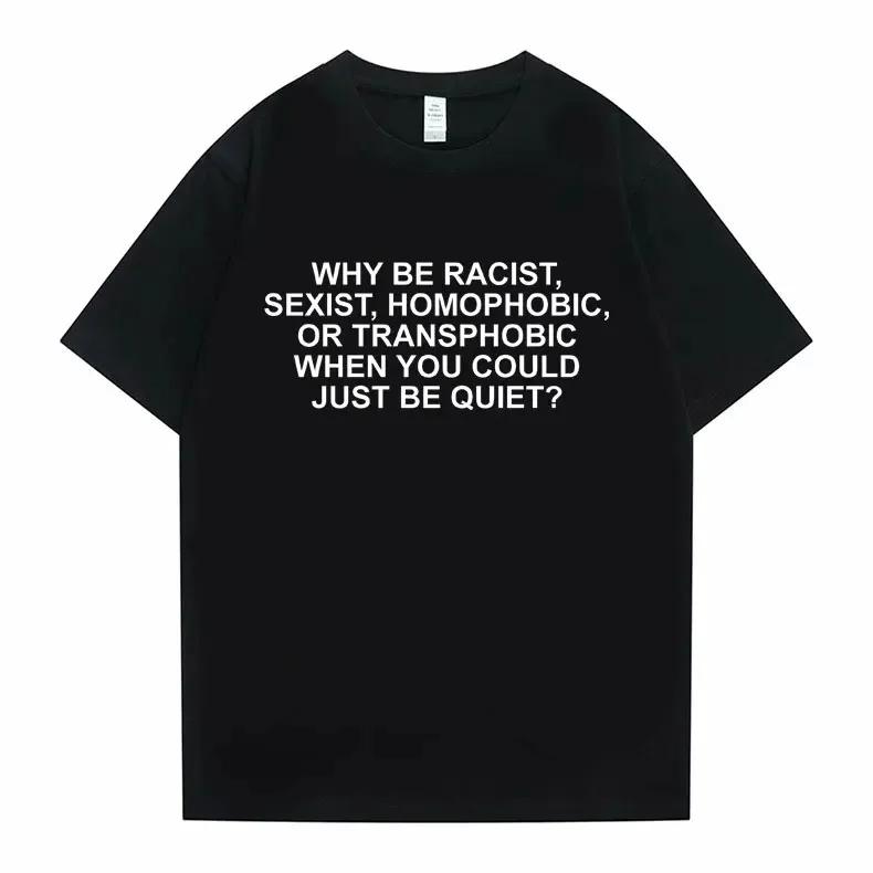 Why Be Racist Frank T-shirt Blond Hip Hop Trend Tshirt Ocean Hip-Hop T Shirt Sleeve Harajuku Sleeve Casual Aesthetic Clothes