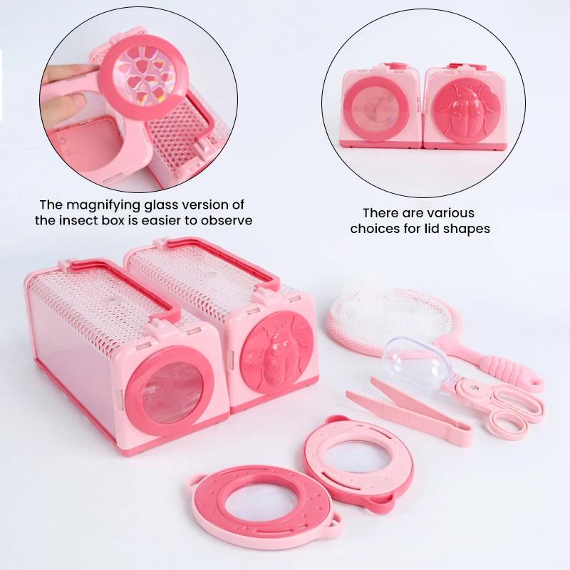 Non-Toxic Children'S Outdoor Tools Insect Observation Box Magnifying Glass Capture Net Capsule Clip Adventure Role-Playing Puzzle Toy