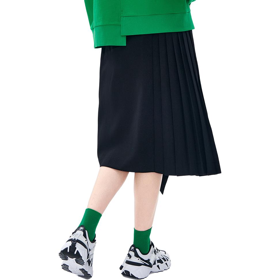Fila X MIHARA YASUHIRO Многослойный дизайн Однотонная плиссированная юбка Женские юбки Черный F11W243302F-BK