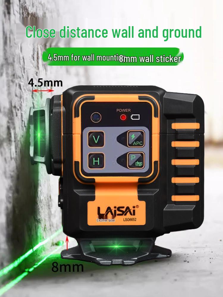 Лазерный уровень Laise Precision 12-плоскостной с зеленой линией и инфракрасной технологией