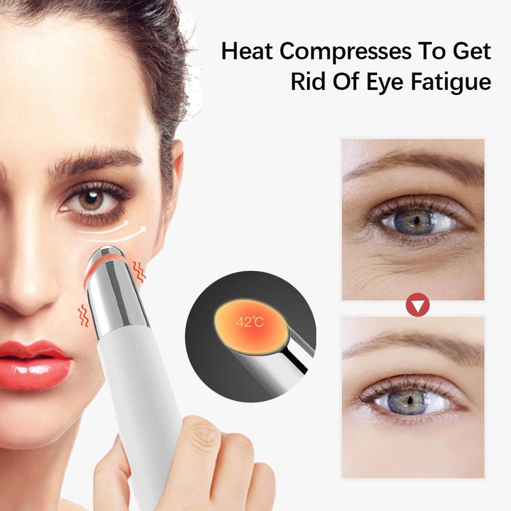 Eye Care Beauty Device Facial Massager 3 in 1 LED Photon Light Wand for Relax Eye Dark Circles Eye Bags Puffiness Skincare Tool with Vibration Massage