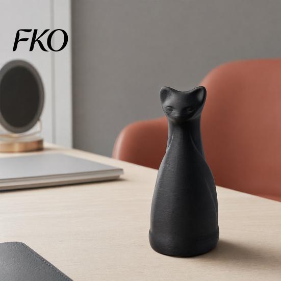 Stylish Office Ornament 3D Printed Cat Ornament, Minimalist Geometric Design, One-Piece Nordic Style Home Decor Durable Sculpture, for