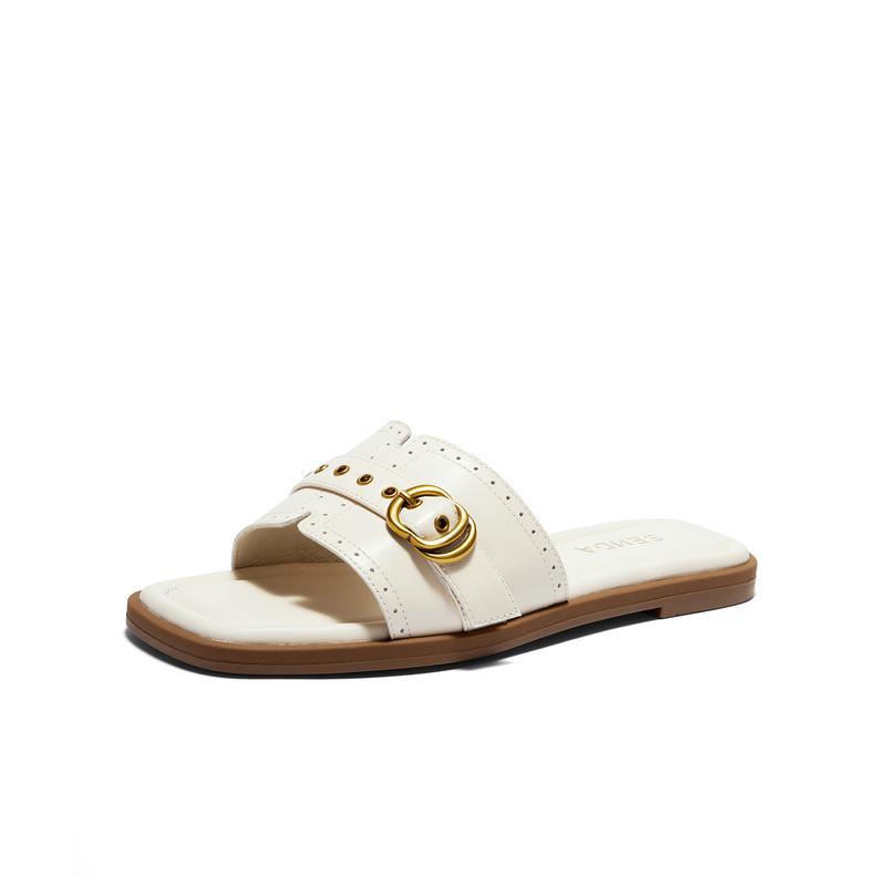 Senda Fashion Drag Women's 26 Summer New Shopping Mall Same Flat Flat Casual Sandals 4EWC1BT6