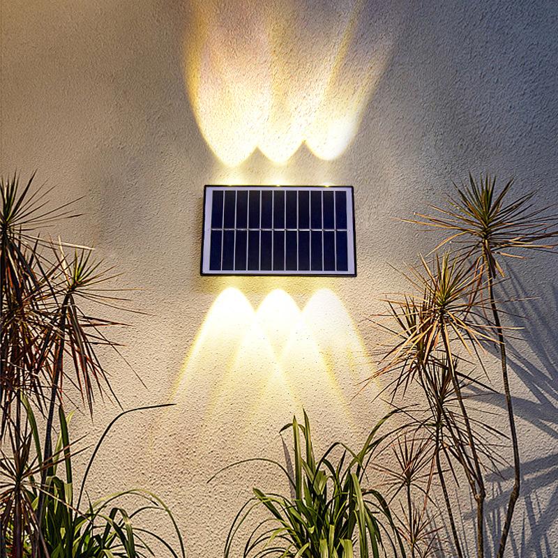 High Quality ABS Double-Sided 3000K 4000K 6000K RGB IP65 Solar LED Garden Wall Lamp for Outdoor Small Space