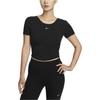 Nike Solid Color Round Neck Casual Short Sleeve T-Shirt Women Tops Black FN3665-010