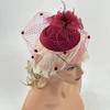 Повязка на голову Маленькие федоры Головной убор Перо Цветок Вуаль Заколки для волос Женская Мини сетчатая шляпка Шляпка-фасинатор
