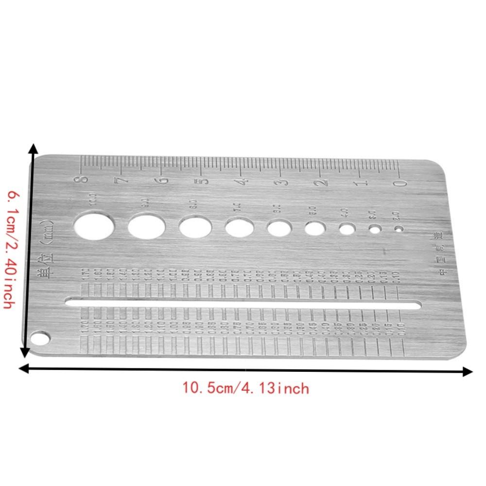 Drill Bit And Tap Size Bolt Diameter Measuring Ruler For Checking Bolt And Nut